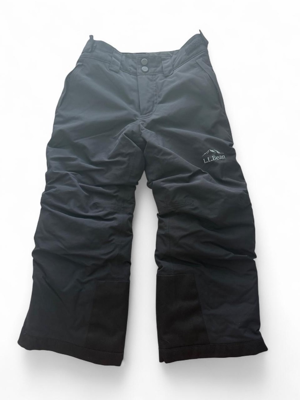 LL Bean Kids Black Ski Snow Pants Insulated Waterproof Size 4 Outdoor Grow Cuff